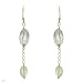 Made in Italy Pleasant Earrings With 50.45ctw Precious Stones - Genuine Amethysts and Prehnites Well Made in 14K/925 Gold plated Silver. Total item weight 13.5g Length 86mm