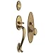 Baldwin 6560.DBLC Lexington Double Cylinder Mortise Handleset Trim Set, Satin Brass and Brown