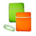 Amazon Kindle 2 Green / Orange Reversable Carrying Sleeve + A Live*Laugh*Love Wrist Band!!! ( Compatable with Both Kindle 1 and 2 )