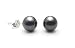 AugustinaJewelry AAA Quality Round 6-6.5mm Akoya SaltWater cultured Black Pearl Earrings with 18K White Gold Mount