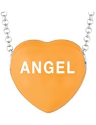 Sweethearts Enamel "Angel" Heart on 16" Necklace Pendant with Gift Box