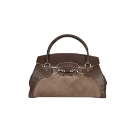 Buti Dark Brown Classic Suede and Leather Satchel Handbag Large