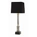 Wyatt Hammered Distressed Antique Silver and Brass Column Lamp with Black Shade