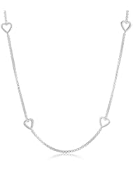 Sterling Silver Small Box-Chain with Hearts Necklace