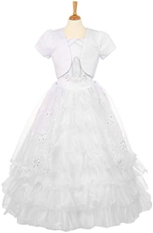 Wii888lo Rhinestones White First Holy Communion Dress Church Easter (8)