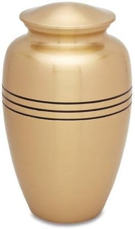Urnsdirect2U Classic Brass Adult Cremation Urn, 220 Cu In, Metallic