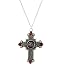 High Magick Rose Cross Pendant Necklace with Swarovski Crystals