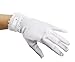Clotted Cream Satin Stretch Gloves with Lace and Bow