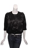 MANOUSH Silk Cropped Snap Jacket in Black