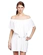 Three Dots Womens 1x1 Short-Sleeve Scoop Neck Cascade Dress