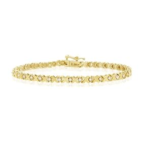 SPARKLING XO 14K GOLD TENNIS BRACELET by Fairfield Jewelers
