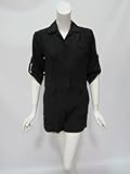 Bianca Coletti womens logan black collared romper shorts XS