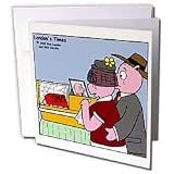 Londons Times Funny Animals Cartoons - Pig Funeral - SPAM - Greeting Cards-12 Greeting Cards with envelopes
