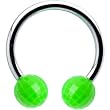 Green Neon Disco Ball Horseshoe Circular Barbell