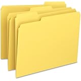 Smead File Folder, 1/3-Cut Tab, Letter Size, Yellow, 100 per Box (12943)