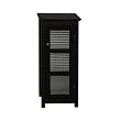 Elegant Home Fashions Chesterfield Collection Shelved Floor Cabinet with Glass-Paneled Door, Espresso