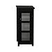 Elegant Home Fashions Chesterfield Collection Shelved Floor Cabinet with Glass-Paneled Door, Espresso