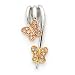 14k Tri-color Diamond Butterfly Slide Pendant