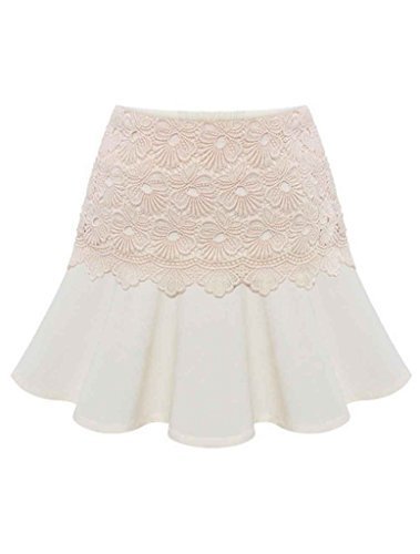 FACE N FACE Women's Cotton Summer High Waist Casual Ruffles Chiffon Lace Short Skirts