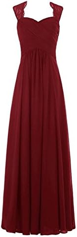 MingHao Long Pleated Chiffon Prom Evening Party Gowns Formal Bridesmaid Dress 6 Burgundy