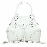 Buti White Pebble Italian Leather Handbag