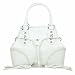 Buti White Pebble Italian Leather Handbag