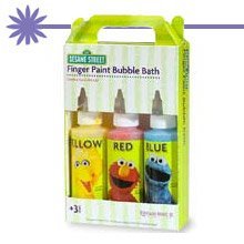 Sesame Street Bubble Bath Finger Paint 3's Red/Yellow/Blue