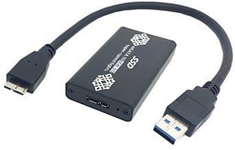 Black Color 50mm Mini PCI-E mSATA 6Gbps Solid State SSD to USB 3.0 hard Disk Case Enclosure