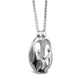 Loving Family&reg Small Sterling Silver Pendant with Extender - 2Parent/3Child