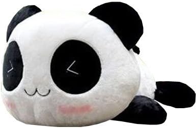Lomoy Super Cute Plush Stuffed Animal Panda Smiling Lying Panda Baby Toy Doll (Triangular eye, 35cm)