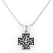 Southwestern Santa Fe Style Reversible Cross Pendant in Sterling Silver on an 18" Rhodium Snake Chain, #8264