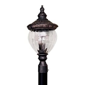 3 light antique bronze outdoor post head by Aztec