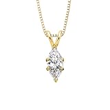 0.26 ct. G - SI2 Marquise Cut Diamond Solitaire Pendant with Chain