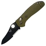Benchmade Pardue Design Axis ComboEdge Griptilian Hollowground Modified Sheepsfoot with BK1 Coating (Olive Drab Handle)
