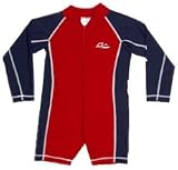 All-in-One Long Sleeve for Boys - Red/Nautical Navy