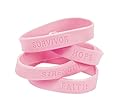Mememall Fashion Breast Cancer Awareness Bracelets Think Pink Faith Hope Rubber Survivor Lot