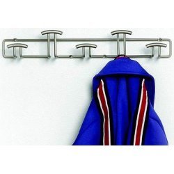 Hi Lo Five Hook Coat Rack - Wall Mounted Rack (Satin Nickel) (3 Hi Lo Five Hook Coat Rack - Wall Mounted Rack (Satin Nickel) (3
