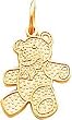 10K Yellow Gold Teddy Bear Charm