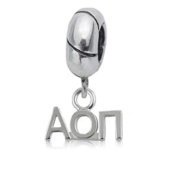 Alpha Omicron Pi Silver Charm Bead