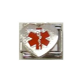 Clearly Charming Medic Alert with Caduceus Charm Bracelet Link