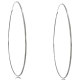 Hoop Earrings Sterling Silver Supersize Round Shape