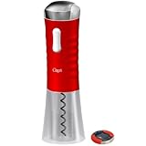 Ozeri Nouveaux Electric Wine Opener with Free Foil Cutter, Stylish Red