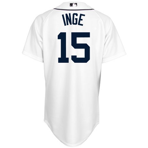 MLB Men's Detroit Tigers Brandon Inge Six Button Authentic Home Jersey (White, 44/Large)