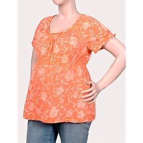 Motherhood Maternity: Plus Size Short Sleeve Scoop Neck Smock Sleeve Maternity T Shirt