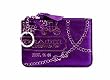 Coach Jeweled Violet Purple Leather Medium Skinny Wallet 43298