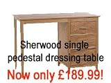 Sherwood Natural Ash Single Pedestal Dressing Table Desk Chest Drawers 1065w X 486d X 760h Mm Sw218