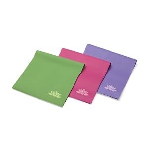 Savasa for Women Flat Pilates Band Kit (Light, Medium, and Heavy Bands) with SPT Workout DVD