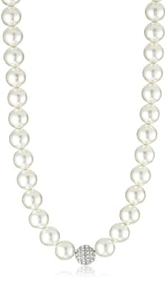 Nina Bridal Delphine Glass Pearl and Crystal Necklace