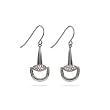 Pave CZ Equestrian Horsebit Drop Earrings