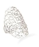 Large Cut Out Flower Design Silver Ring